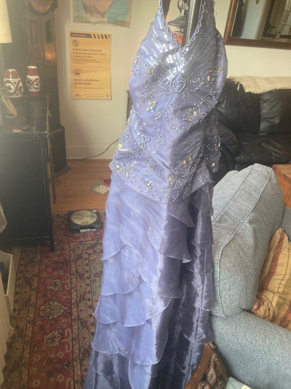 Silver Bellissima prom gown